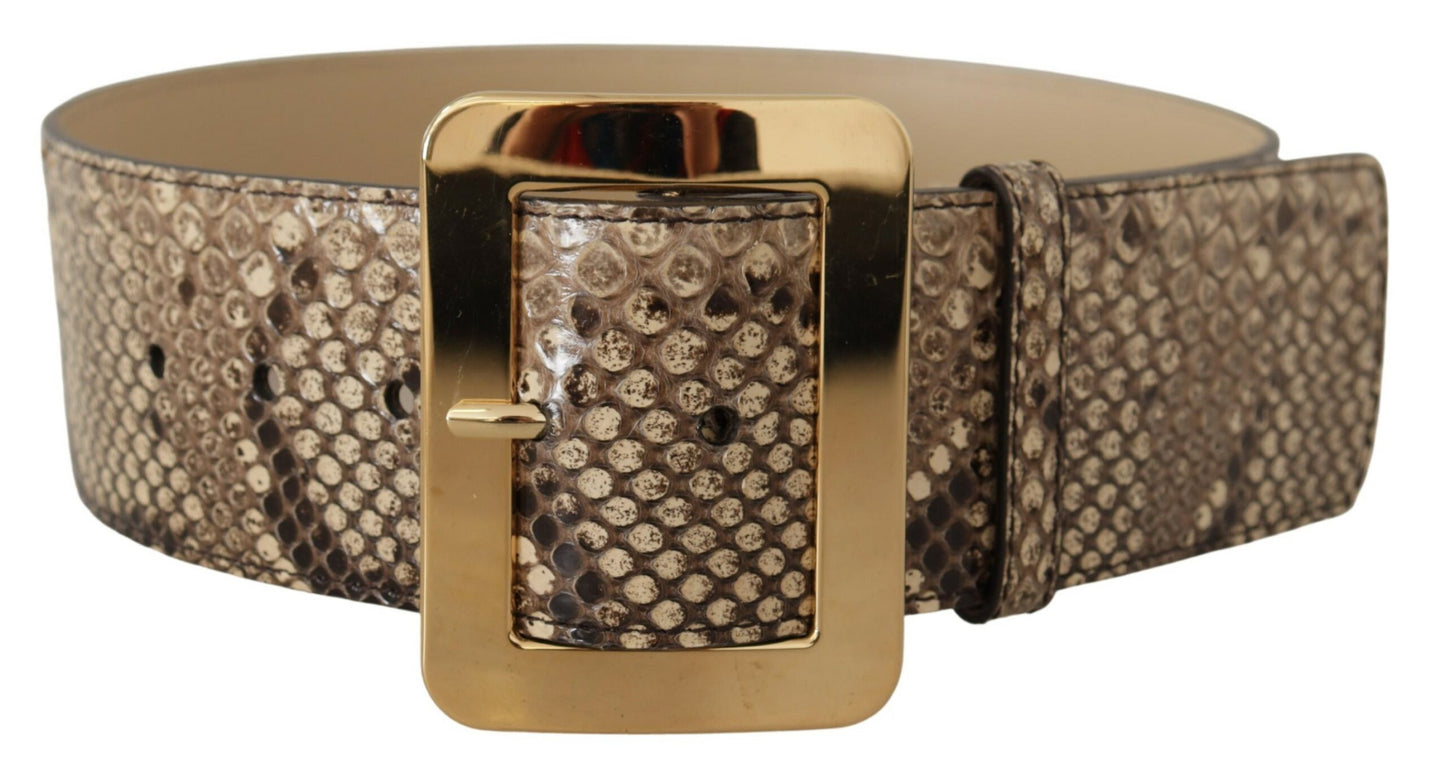 Dolce & Gabbana Elegant Leather Belt with Engraved Buckle - KALAJ