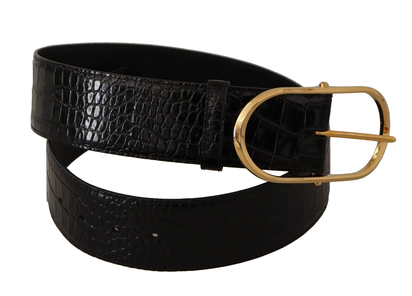 Dolce & Gabbana Chic Black Leather Logo Belt - KALAJ