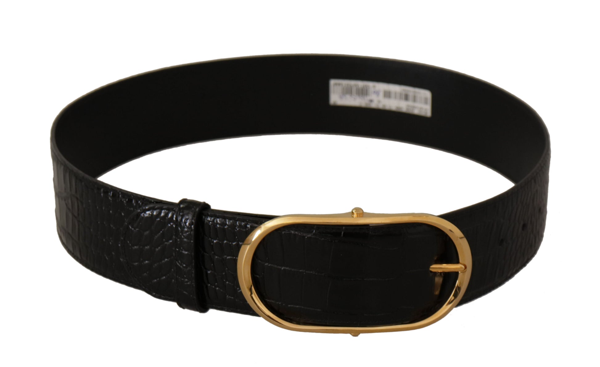 Dolce & Gabbana Chic Black Leather Logo Belt - KALAJ