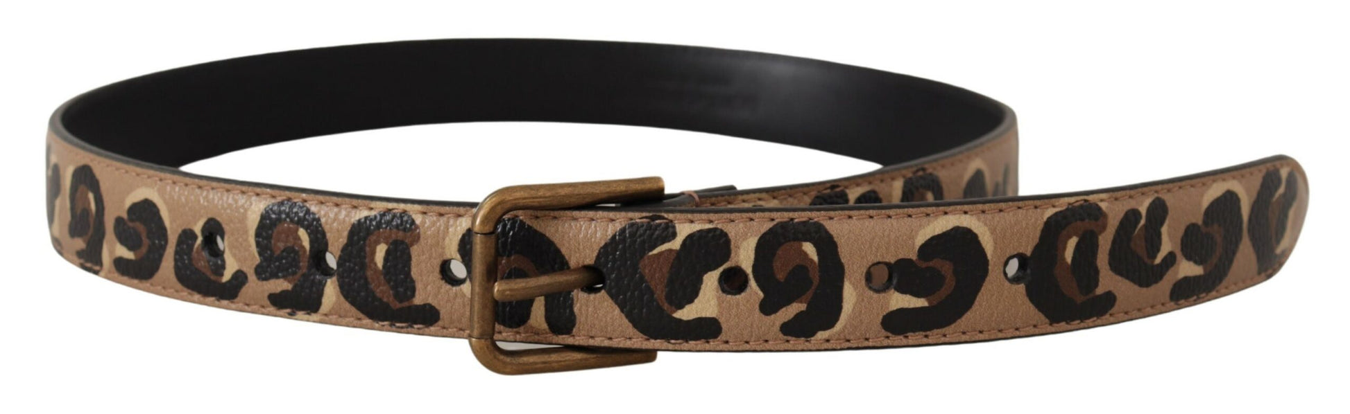 Dolce & Gabbana Elegant Leather Engraved Buckle Belt - KALAJ