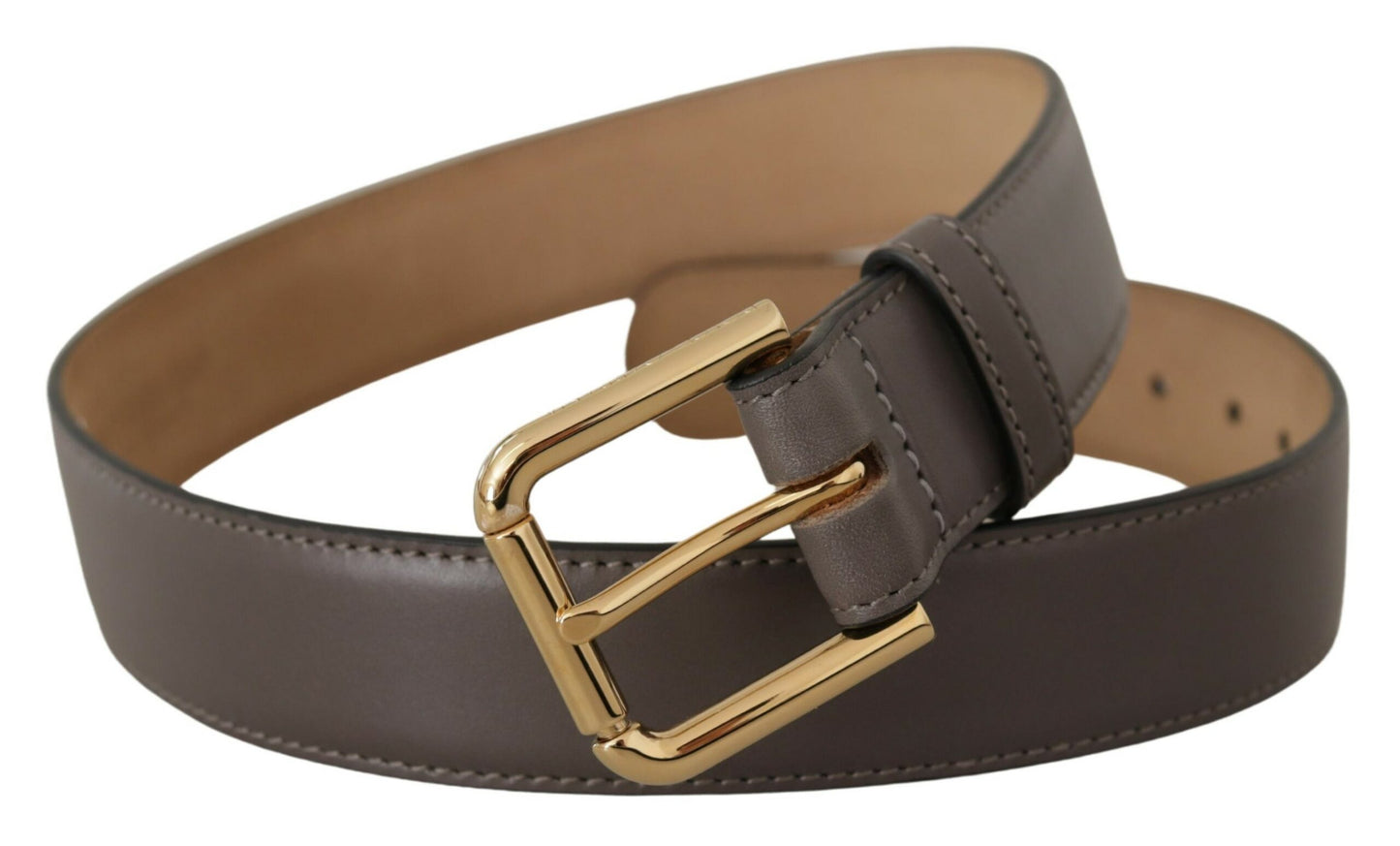 Dolce & Gabbana Elegant Engraved Buckle Leather Belt - KALAJ