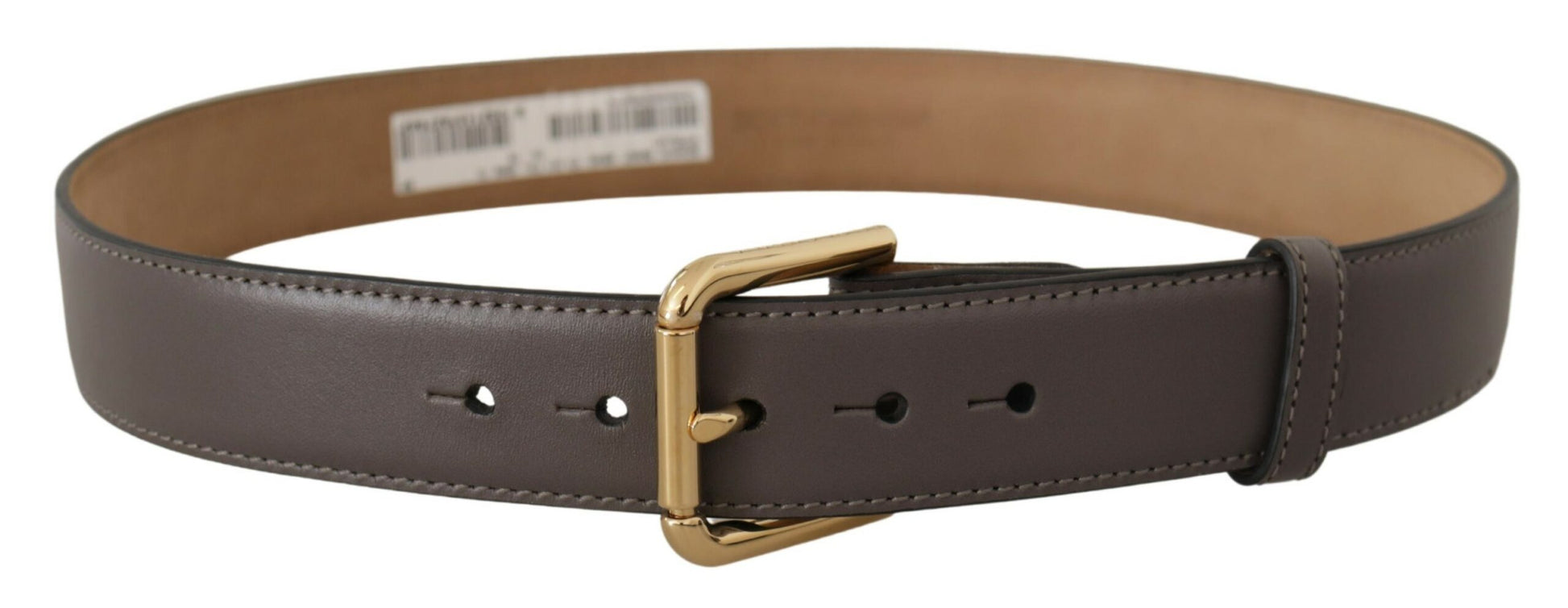 Dolce & Gabbana Elegant Engraved Buckle Leather Belt - KALAJ