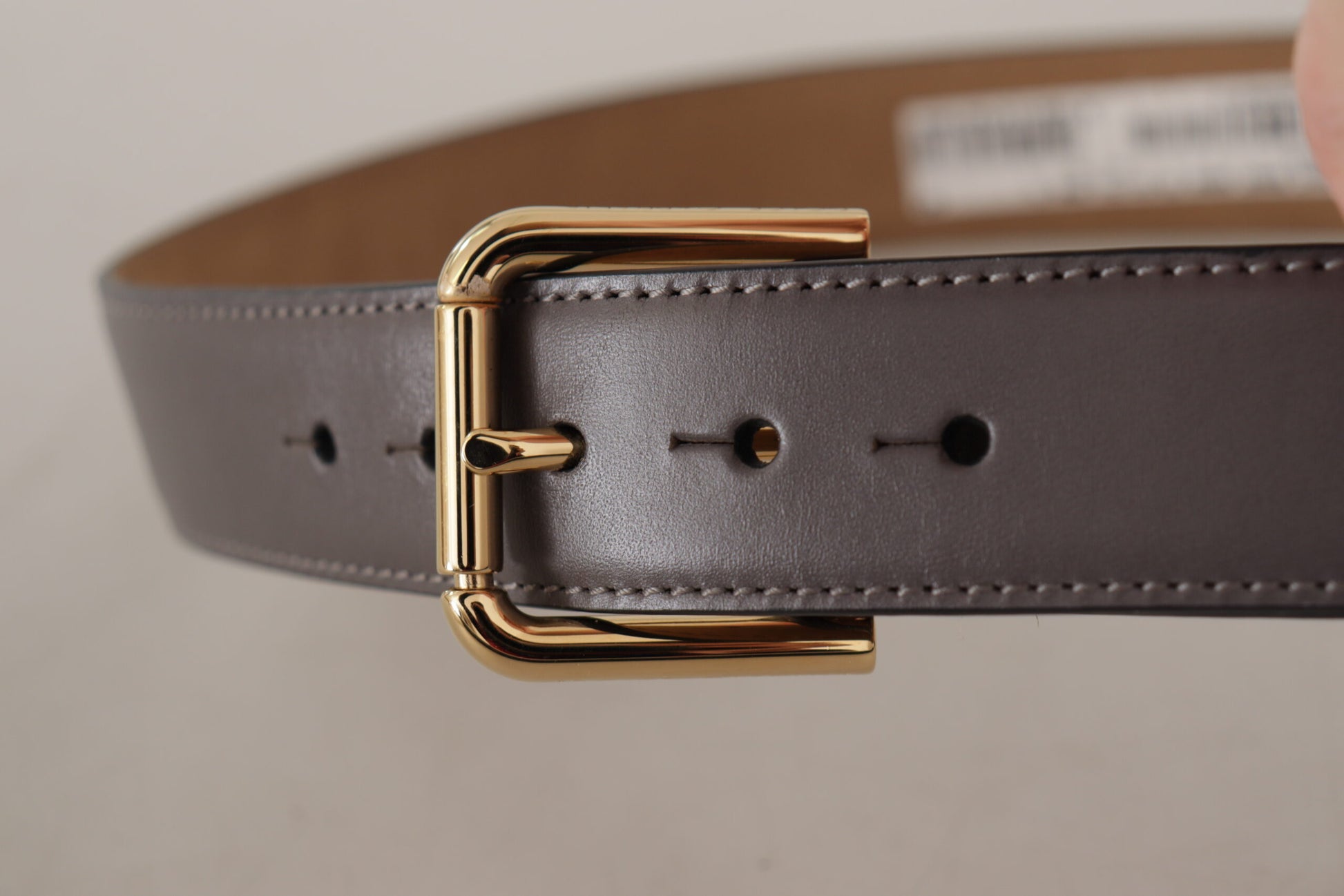 Dolce & Gabbana Elegant Engraved Buckle Leather Belt - KALAJ