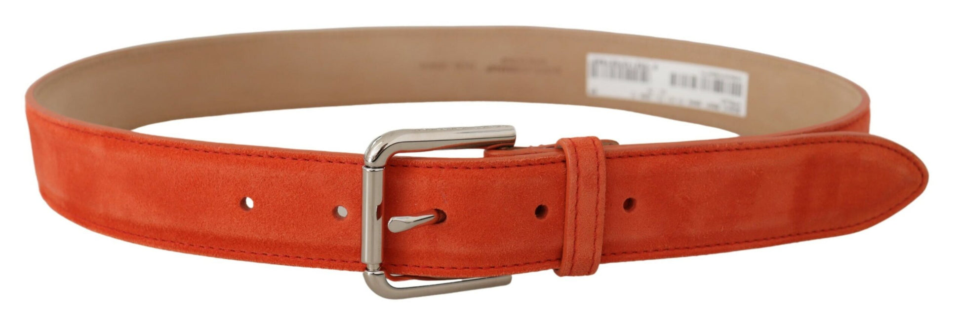 Dolce & Gabbana Elegant Suede Leather Belt in Vibrant Orange - KALAJ