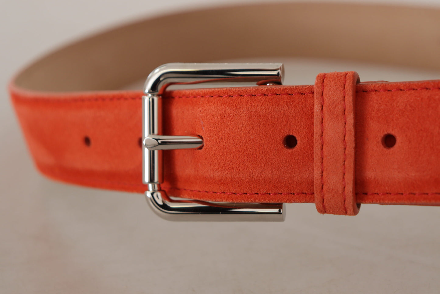 Dolce & Gabbana Elegant Suede Leather Belt in Vibrant Orange - KALAJ