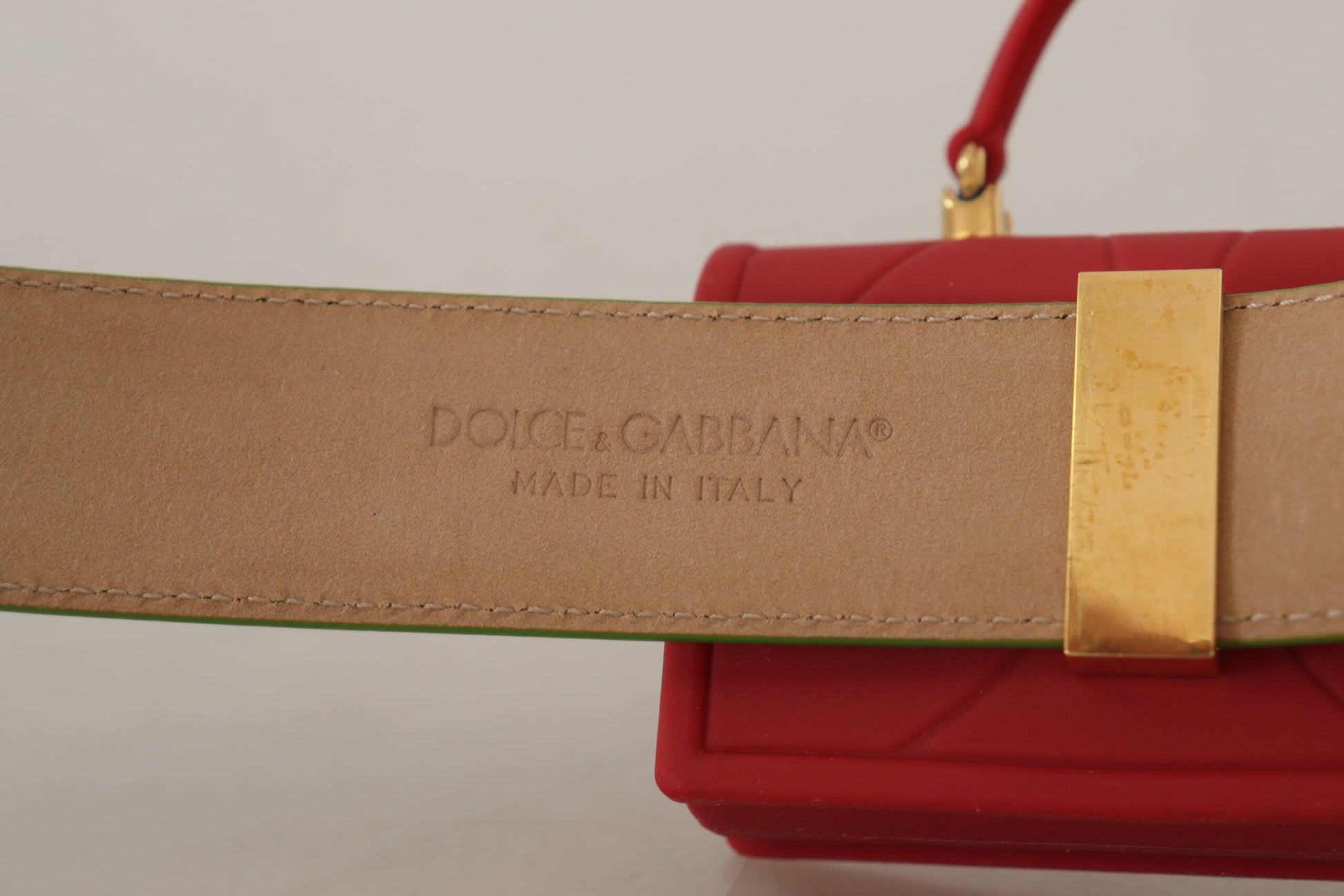 Dolce & Gabbana Elegant Leather Belt with Mini Bag Accessory - KALAJ