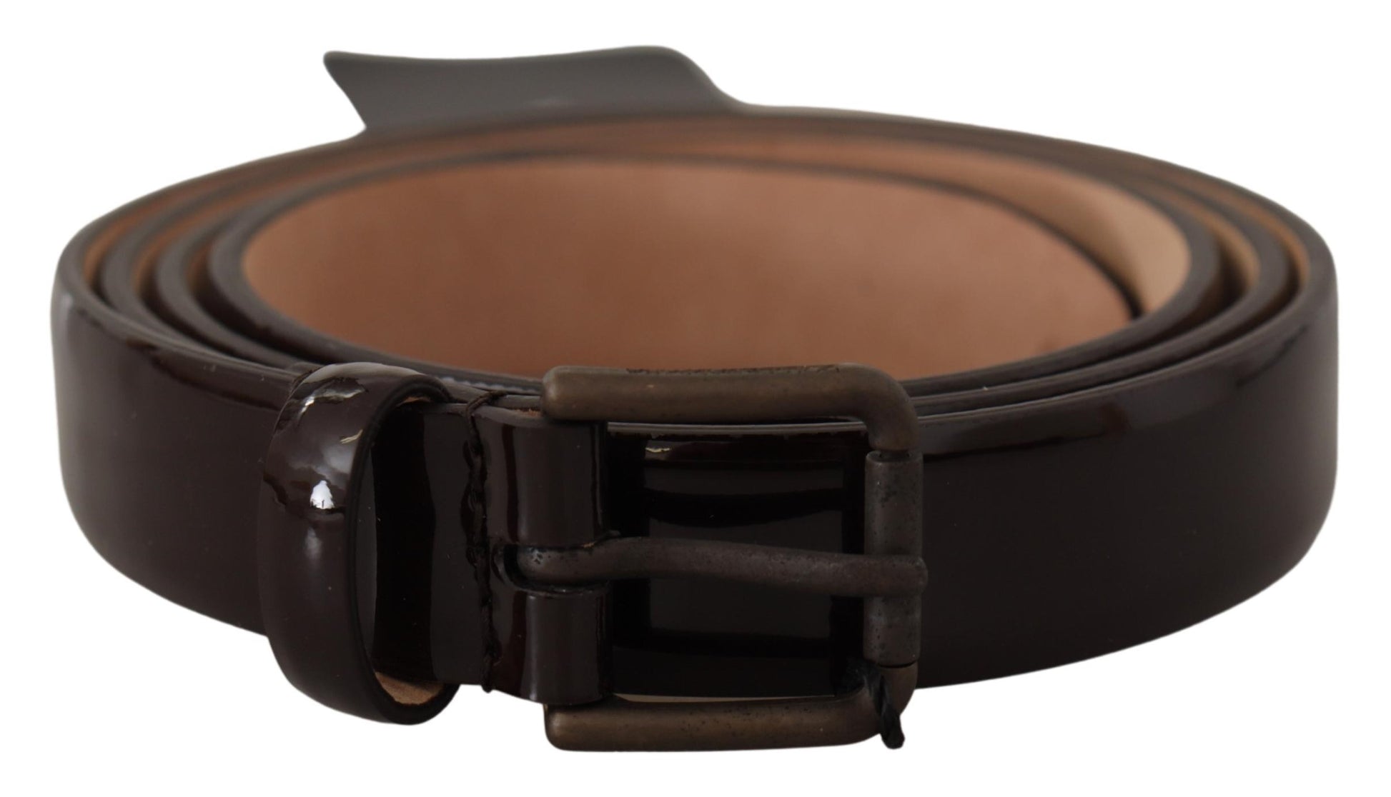 Dolce & Gabbana Elegant Black Leather Logo Buckle Belt - KALAJ