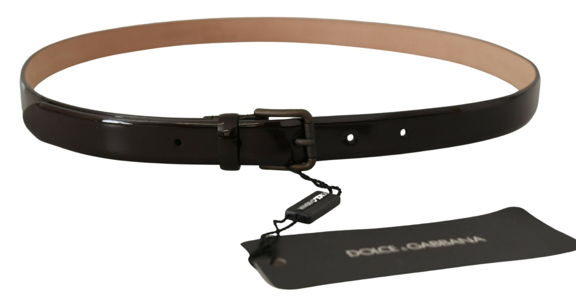 Dolce & Gabbana Elegant Black Leather Logo Buckle Belt - KALAJ