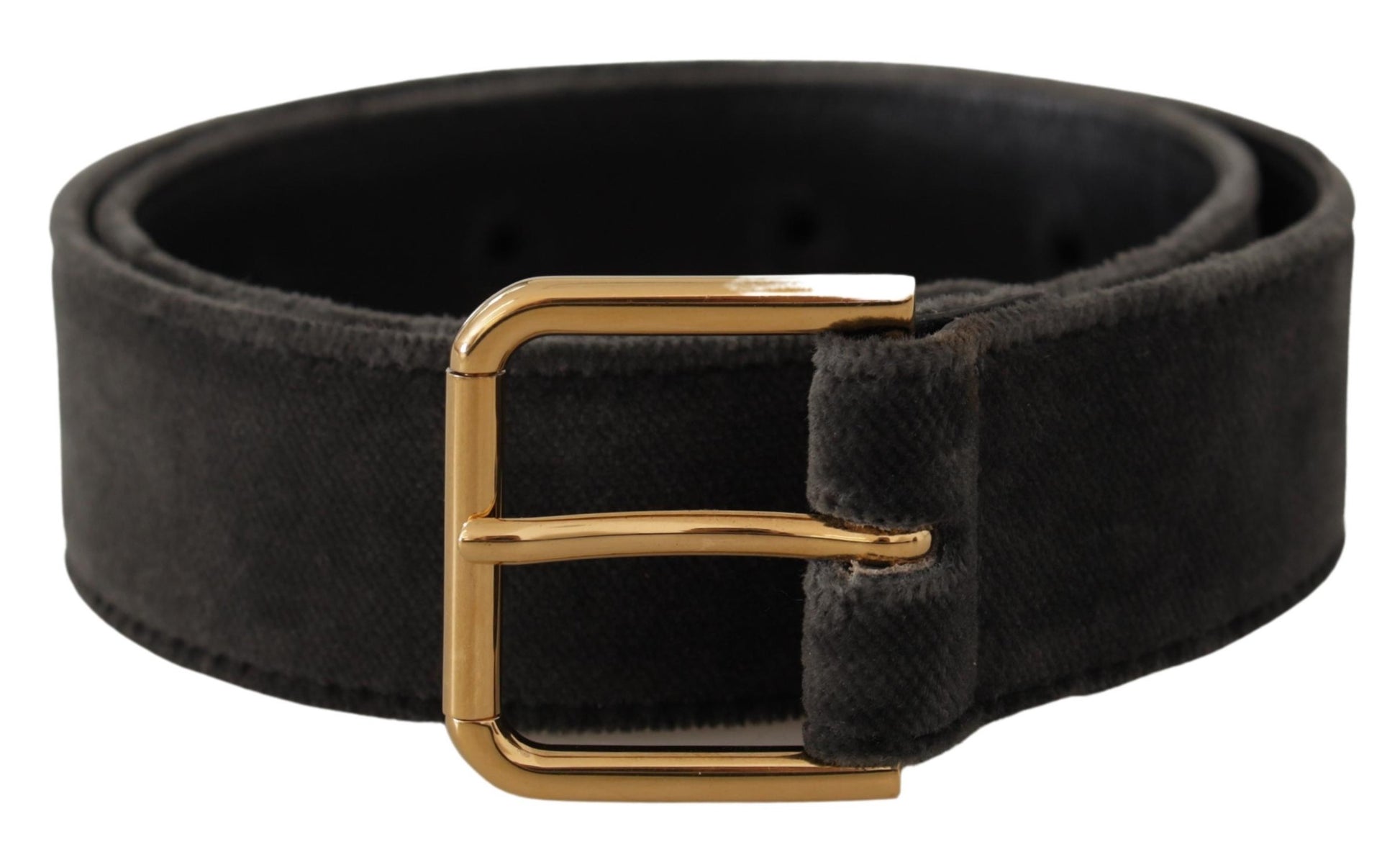 Dolce & Gabbana Elegant Velvet Belt with Engraved Buckle - KALAJ