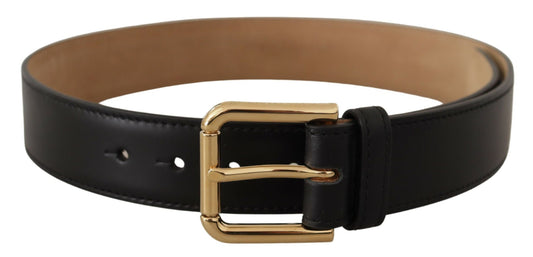 Dolce & Gabbana Elegant Leather Belt with Logo Buckle - KALAJ