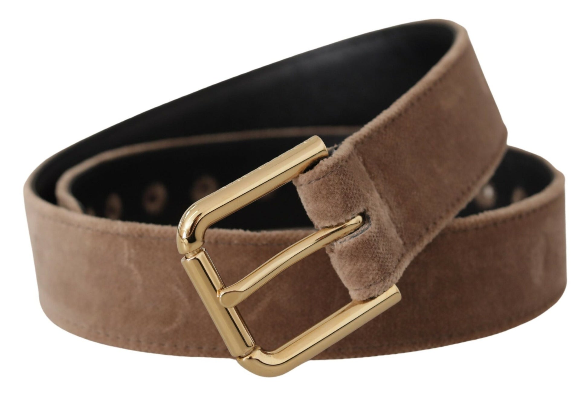 Dolce & Gabbana Elegant Velvet Logo Buckle Belt - KALAJ