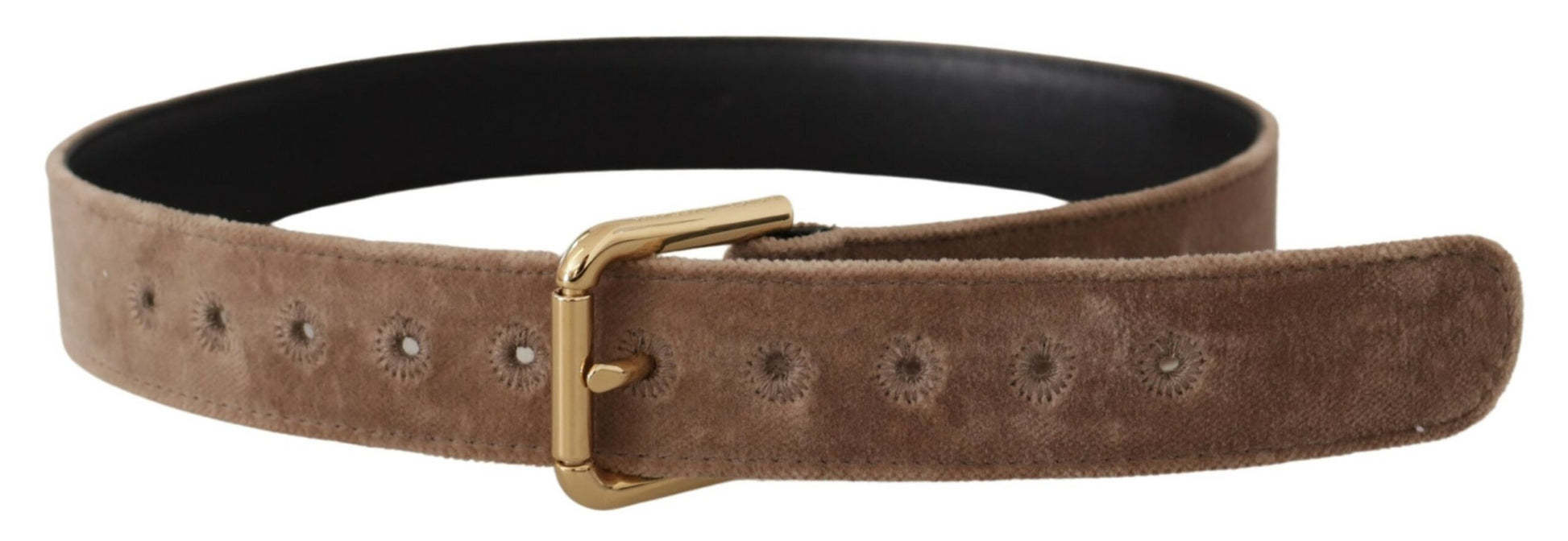 Dolce & Gabbana Elegant Velvet Logo Buckle Belt - KALAJ