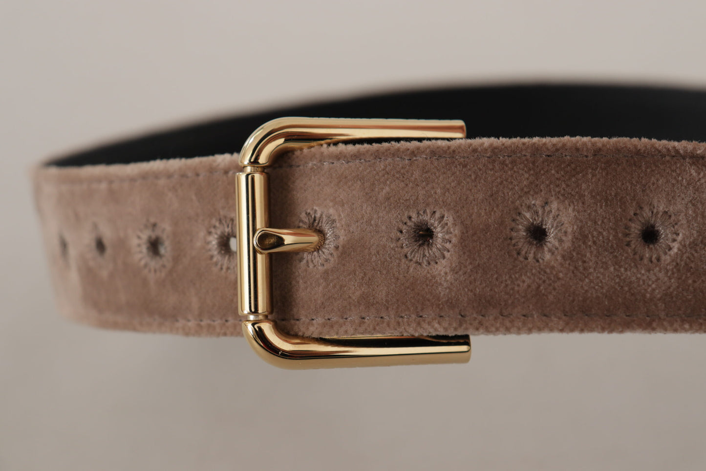 Dolce & Gabbana Elegant Velvet Logo Buckle Belt - KALAJ