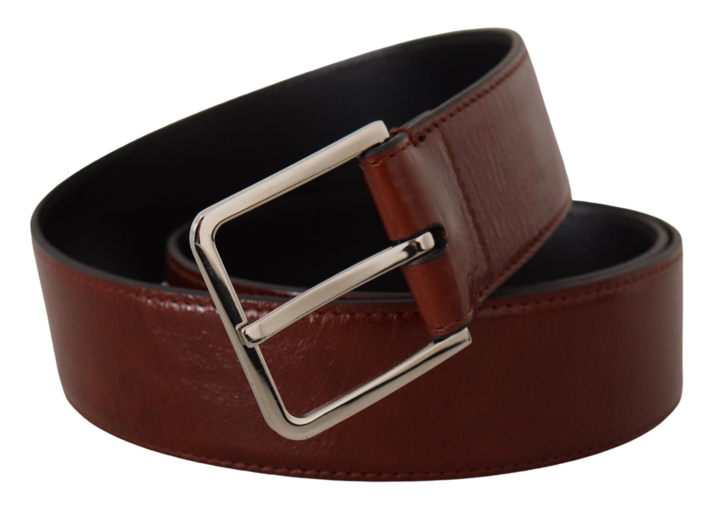 Dolce & Gabbana Elegant Leather Belt with Engraved Buckle - KALAJ