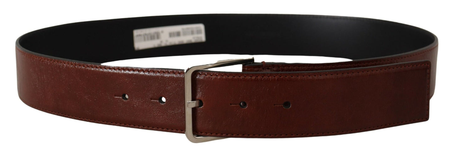 Dolce & Gabbana Elegant Leather Belt with Engraved Buckle - KALAJ