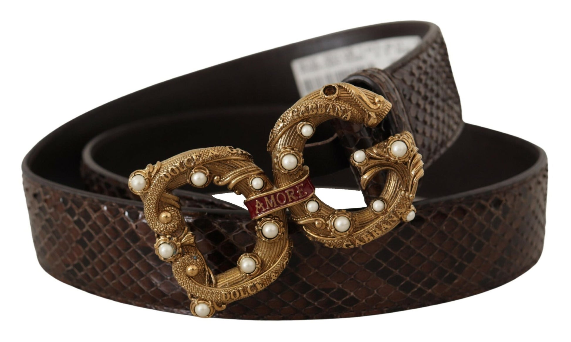 Dolce & Gabbana Elegant Snakeskin Leather Belt - KALAJ