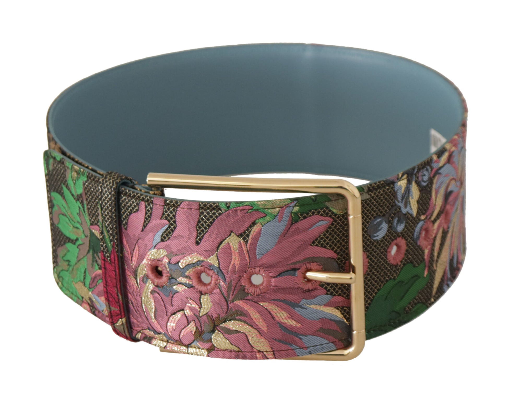 Dolce & Gabbana Multicolor Leather Logo Buckle Belt - KALAJ