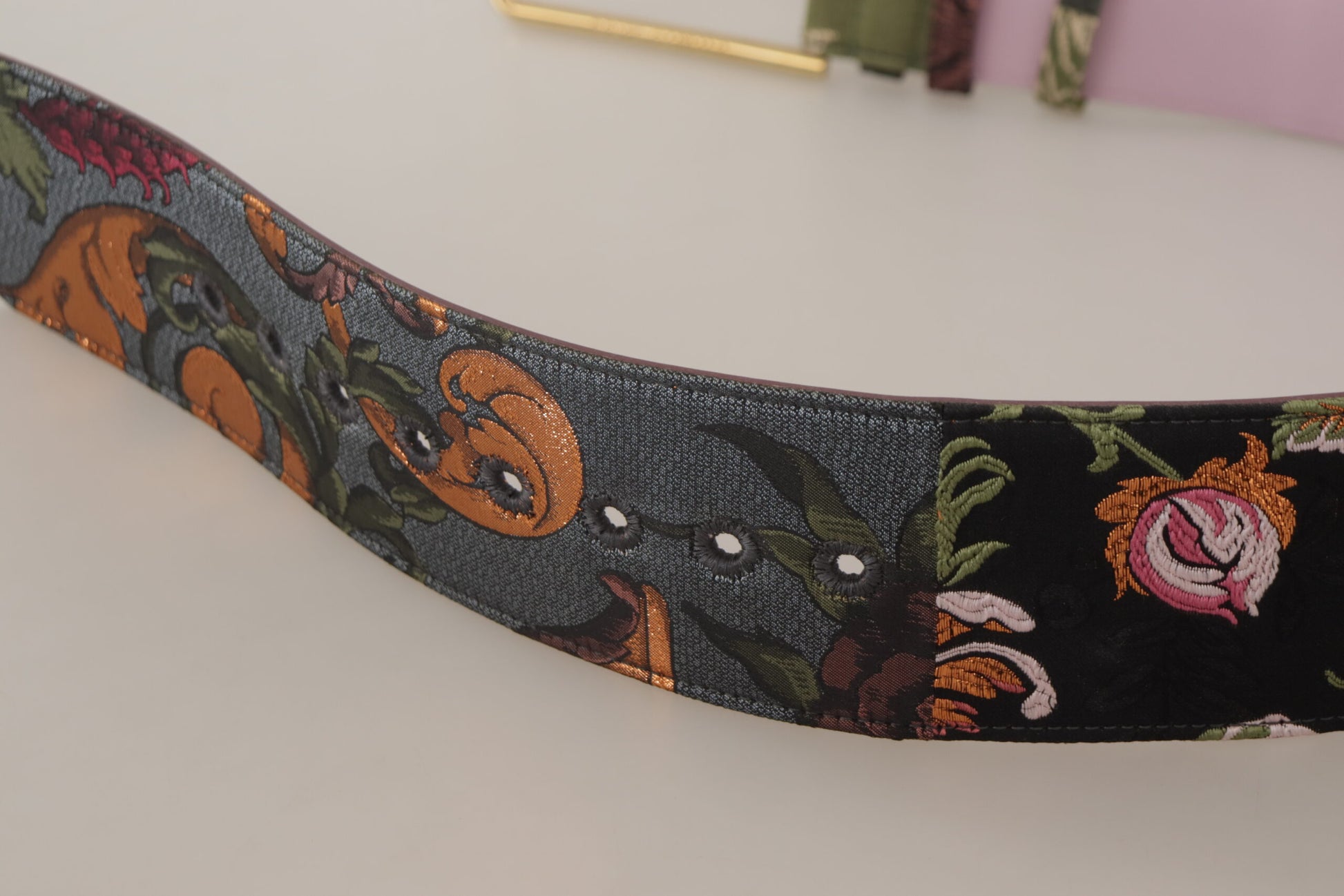 Dolce & Gabbana Elegant Multicolor Canvas-Leather Belt - KALAJ