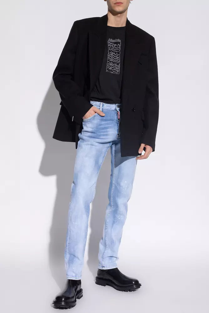 Dsquared² Light Blue Cotton Men Jeans