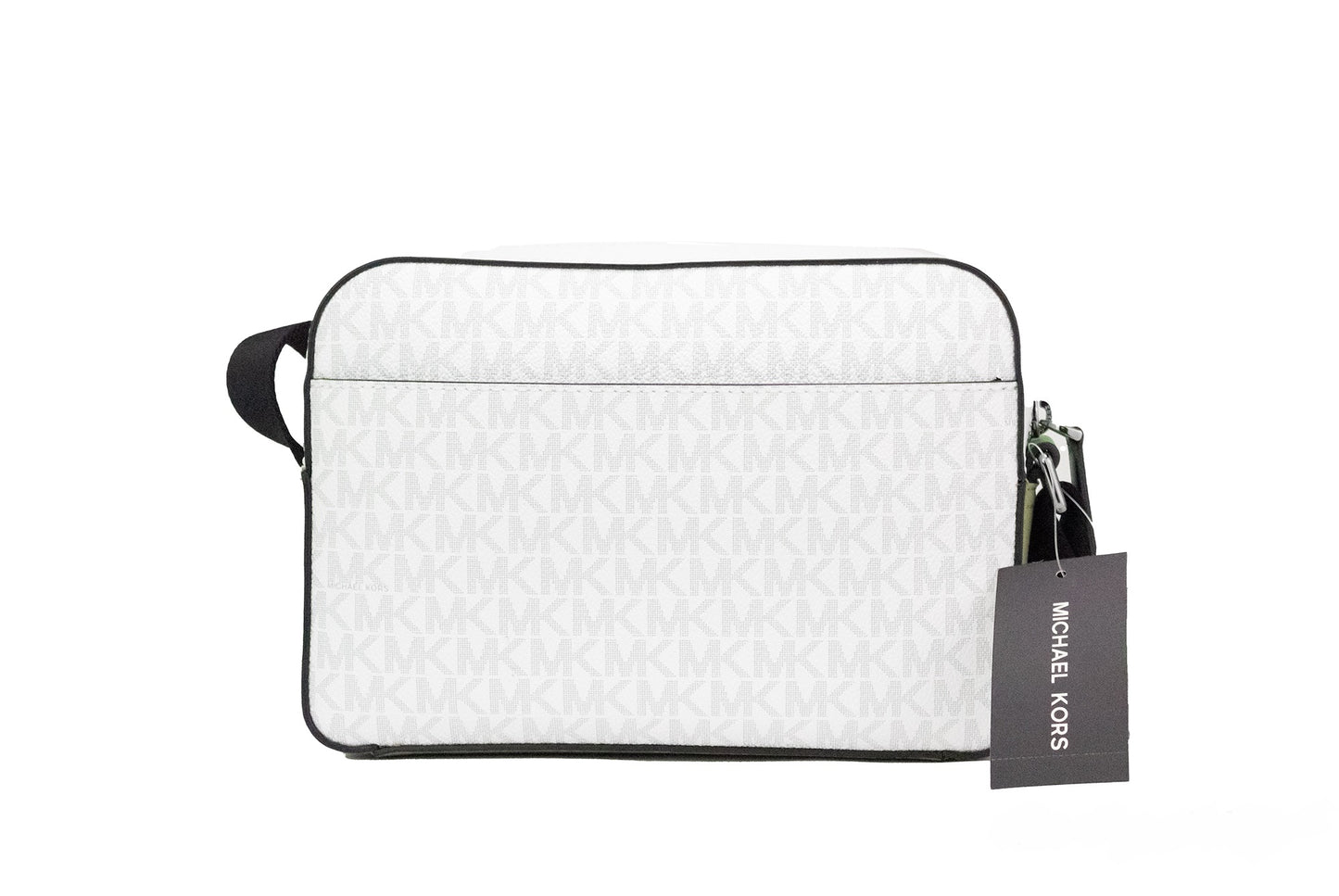 Michael Kors Cooper Small Bright White Palm Signature PVC Utility Crossbody Bag - KALAJ