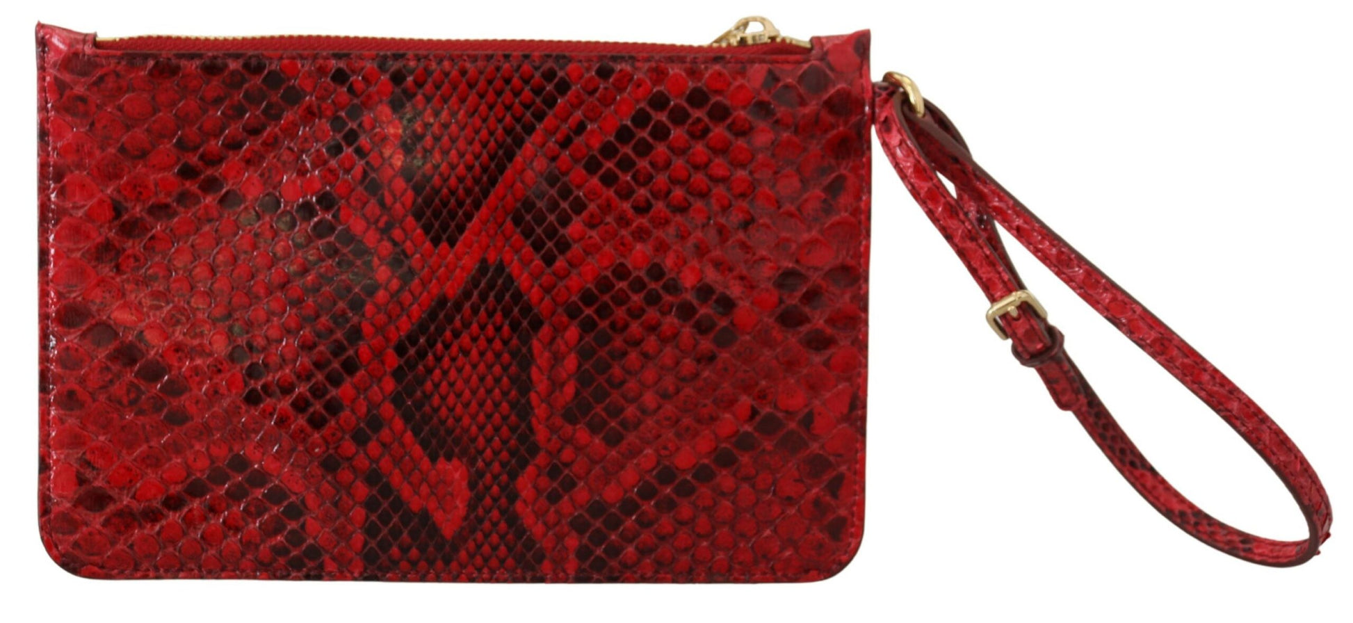 Dolce & Gabbana Elegant Red Leather Ayers Snake Clutch - KALAJ