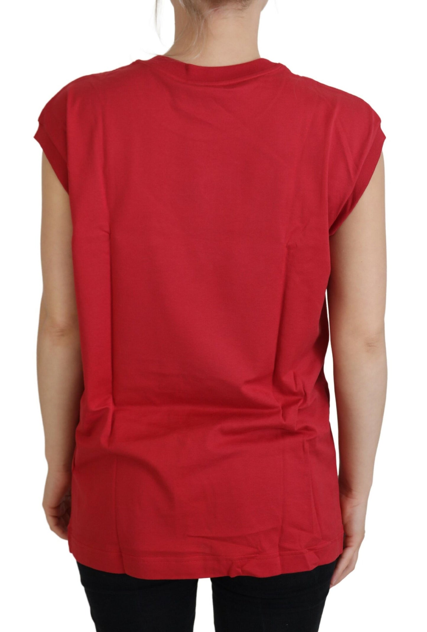 Dolce & Gabbana Elegant Red Sleeveless Cotton Tank Top