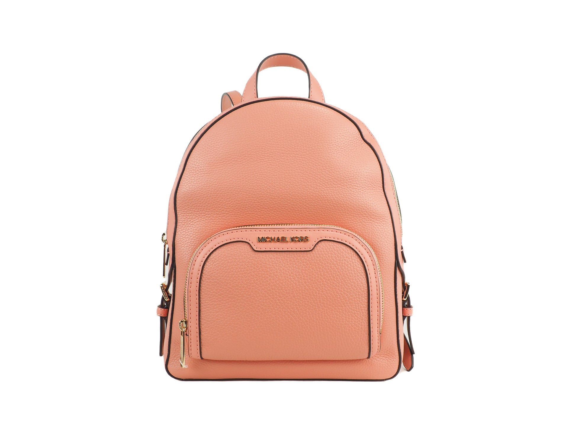 Michael Kors Jaycee Medium Sherbert Pebbled Leather Zip Pocket Backpack Bookbag - KALAJ