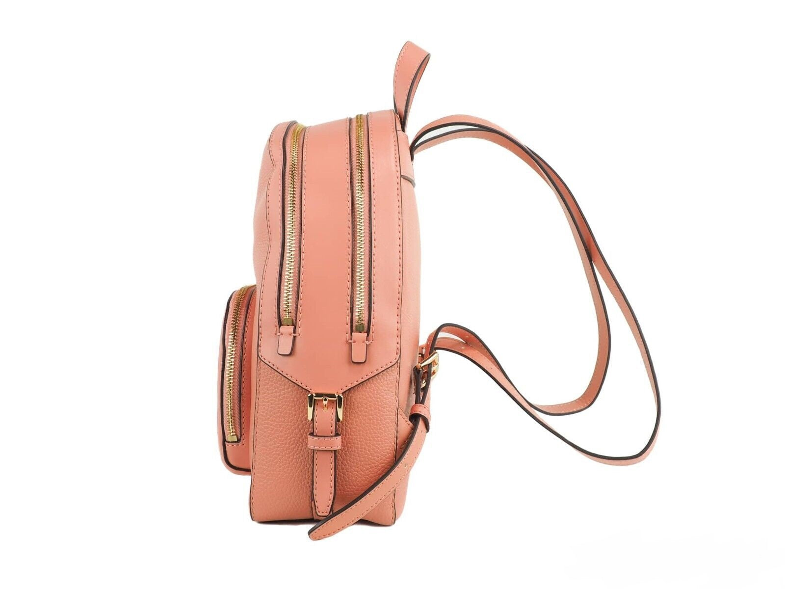 Michael Kors Jaycee Medium Sherbert Pebbled Leather Zip Pocket Backpack Bookbag - KALAJ