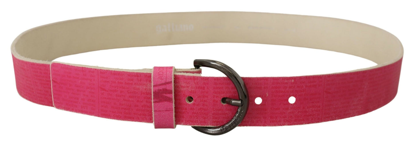 John Galliano Elegant Pink Leather Fashion Belt - KALAJ