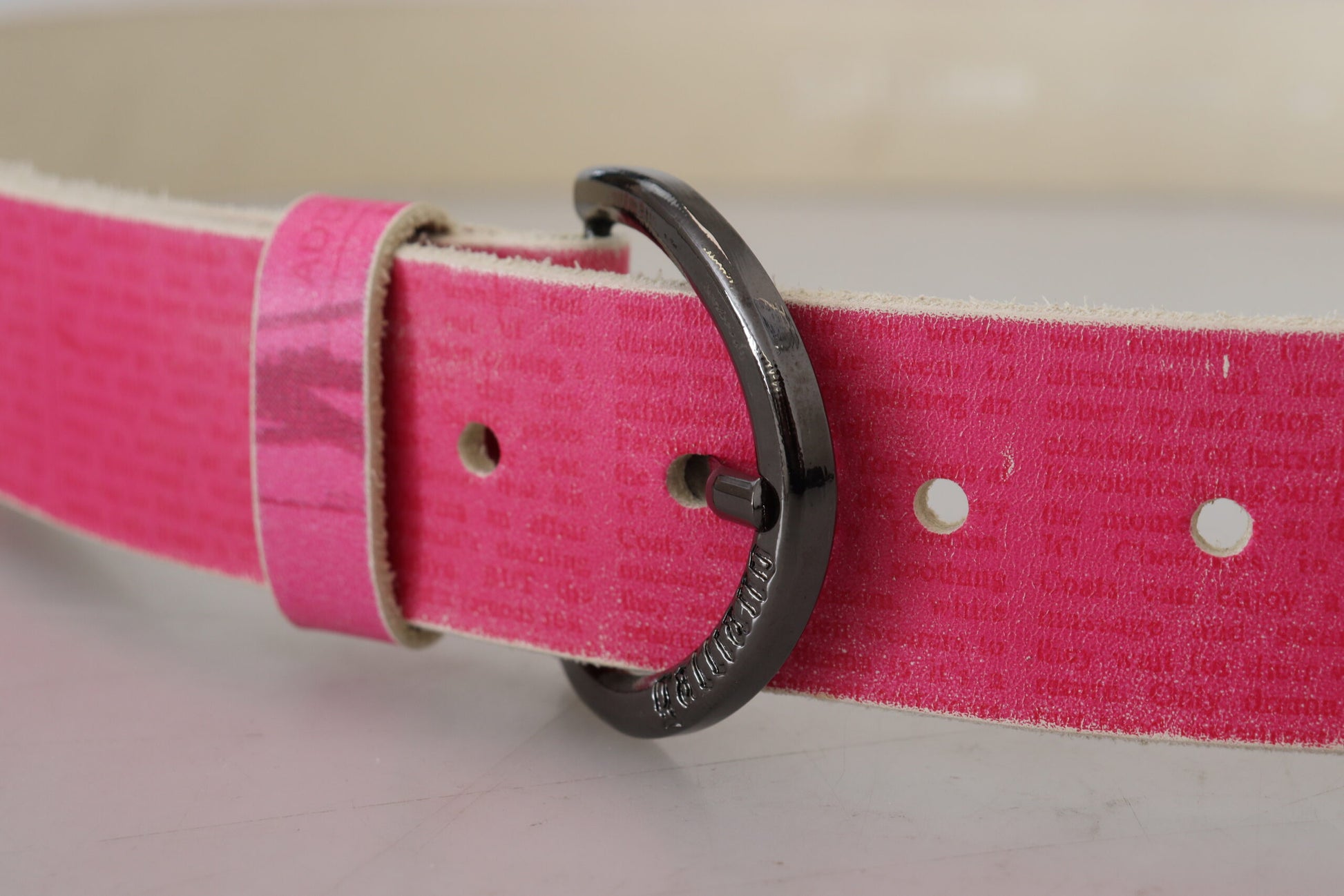 John Galliano Elegant Pink Leather Fashion Belt - KALAJ