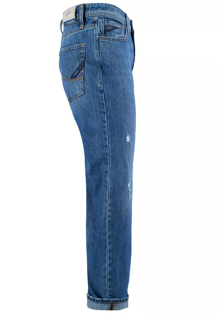 Yes Zee Blue Cotton Men's Jeans