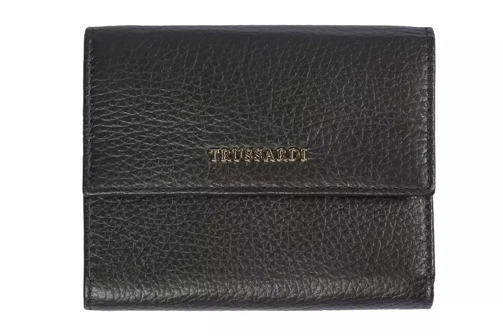 Trussardi Black Leather Women Wallet - KALAJ