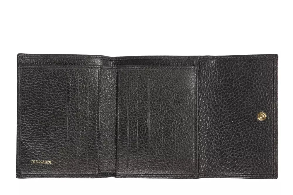 Trussardi Black Leather Women Wallet - KALAJ