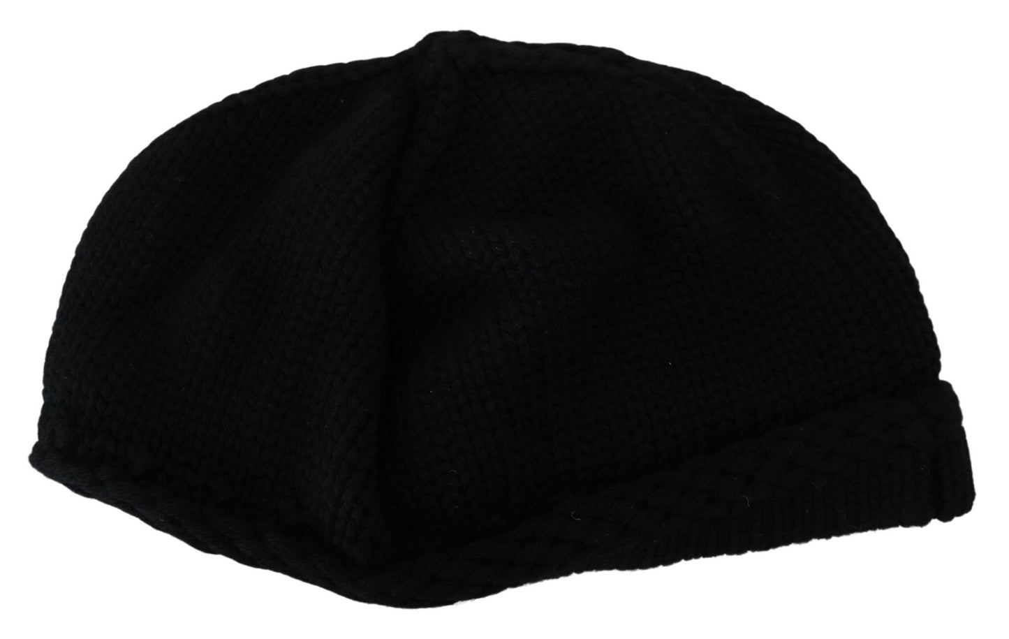 Dolce & Gabbana Elegant Black Virgin Wool Beanie Hat - KALAJ