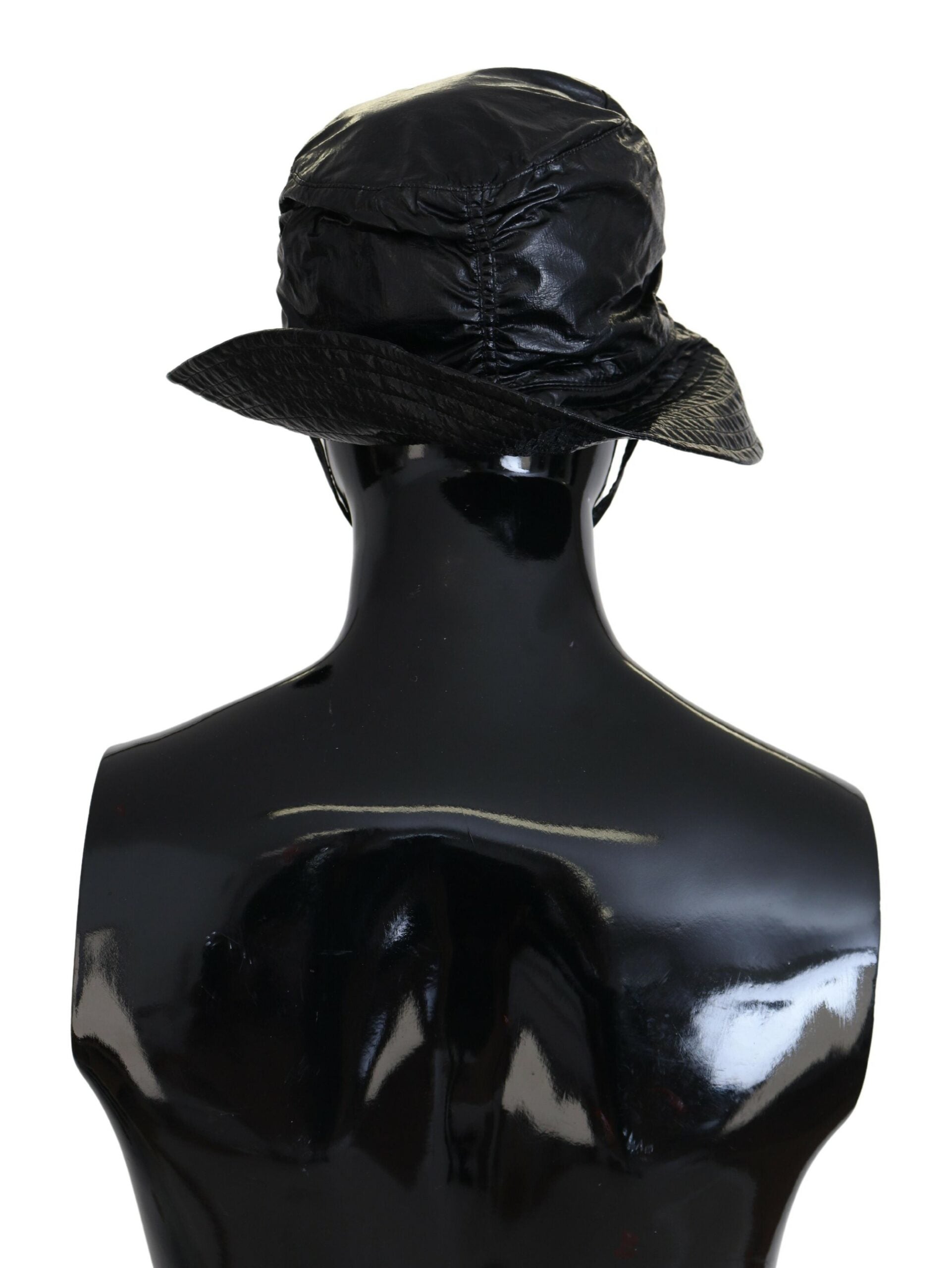 Dolce & Gabbana Sleek Black Bucket Cap with Logo Detail - KALAJ