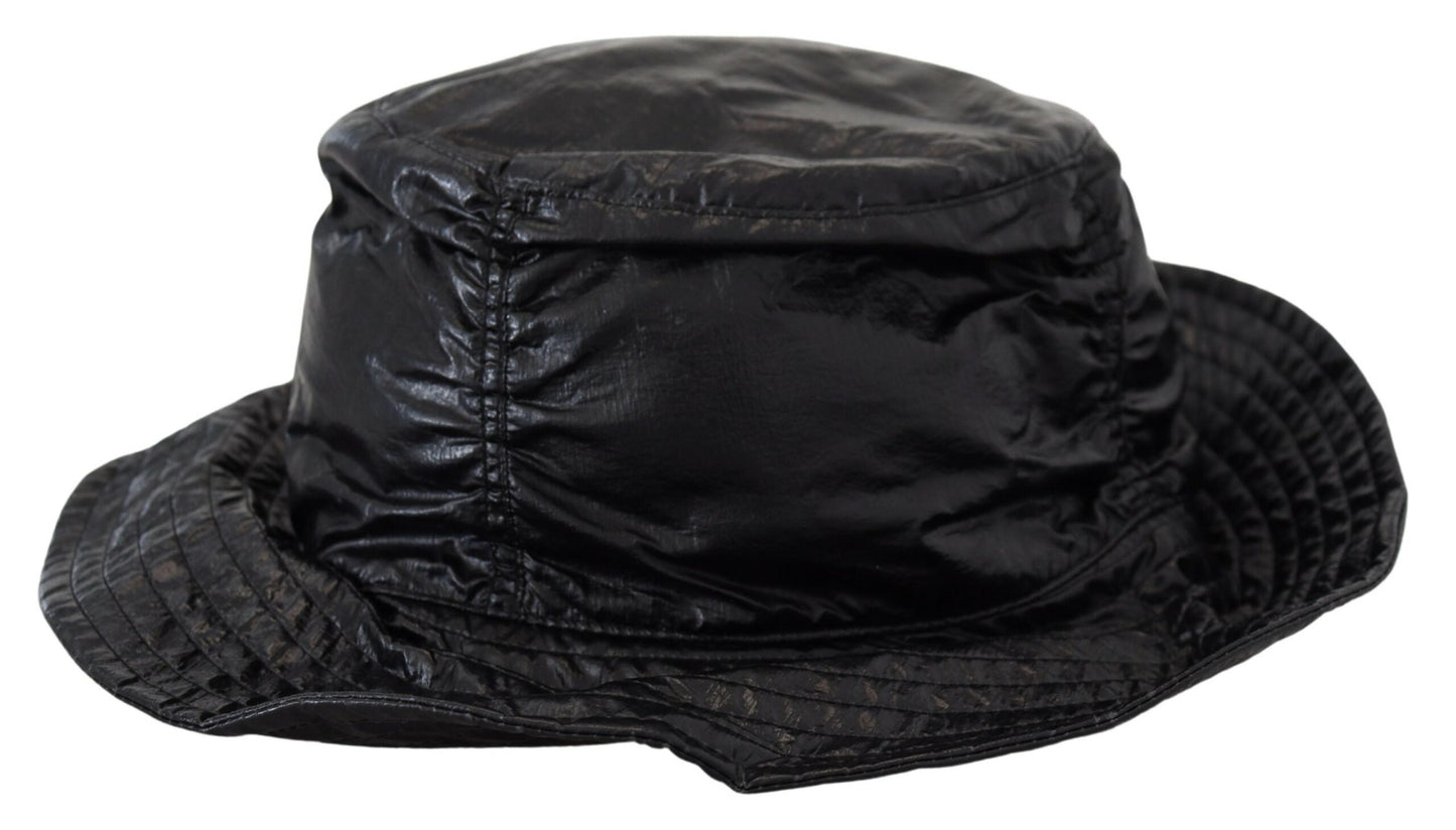 Dolce & Gabbana Sleek Black Bucket Cap with Logo Detail - KALAJ