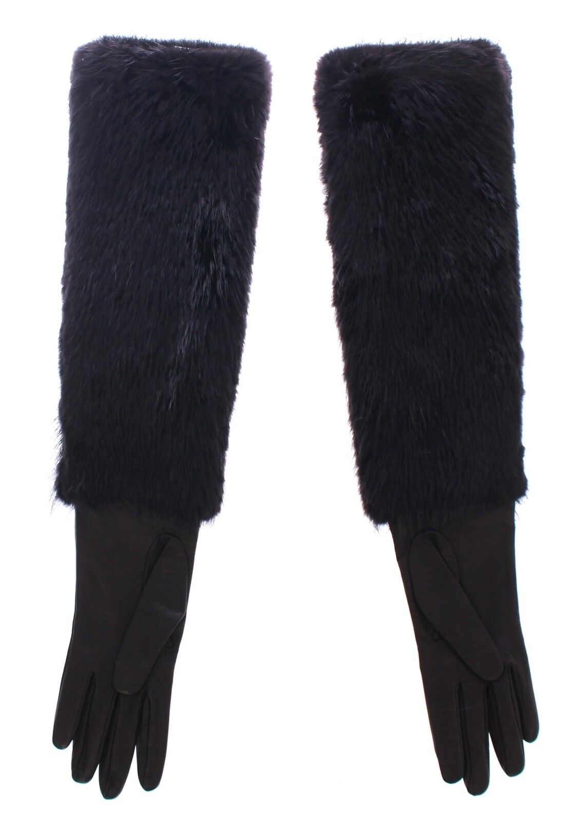 Dolce & Gabbana Elegant Elbow-Length Beaver Fur Gloves - KALAJ