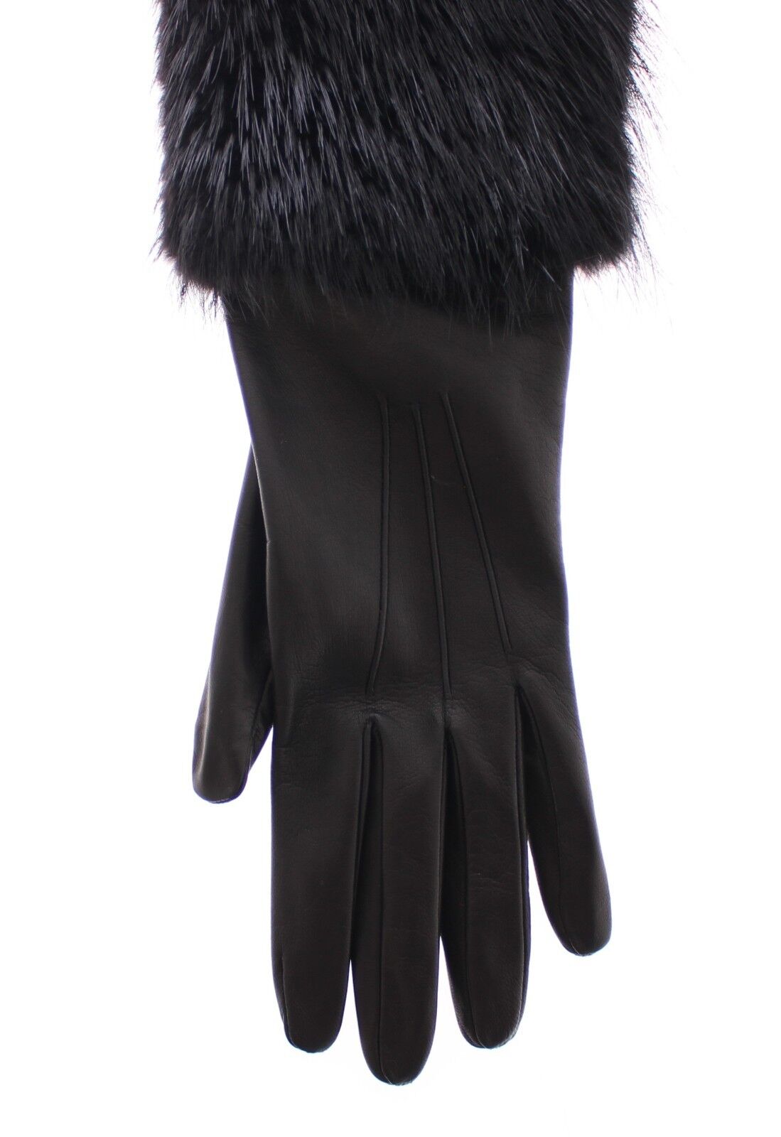 Dolce & Gabbana Elegant Elbow-Length Beaver Fur Gloves - KALAJ