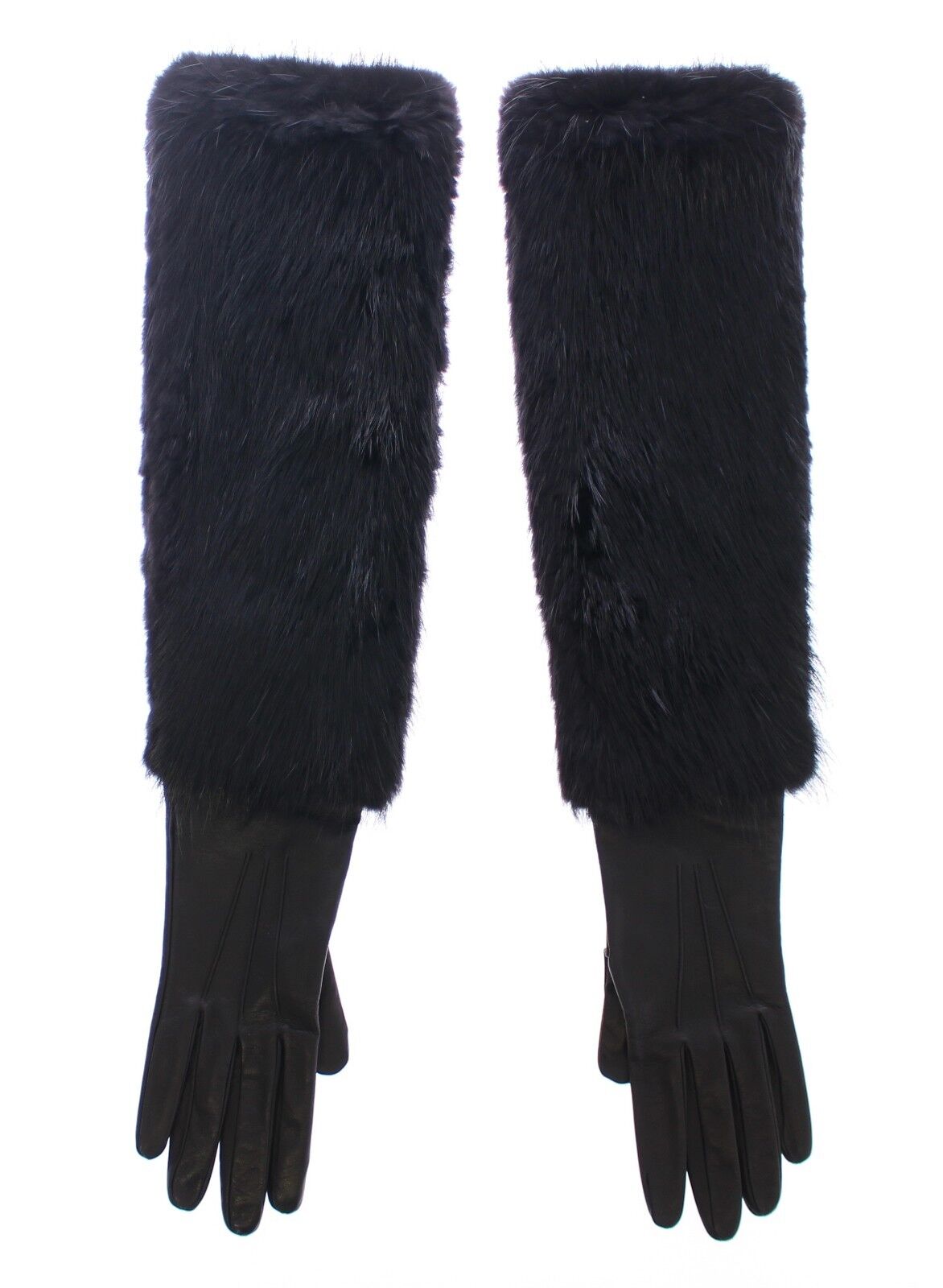 Dolce & Gabbana Elegant Elbow-Length Beaver Fur Gloves - KALAJ