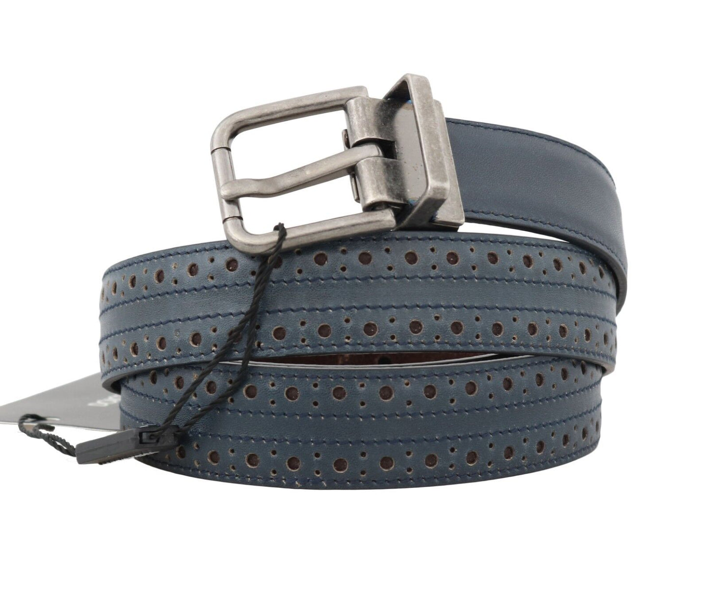 Dolce & Gabbana Elegant Blue Leather Men's Belt - KALAJ