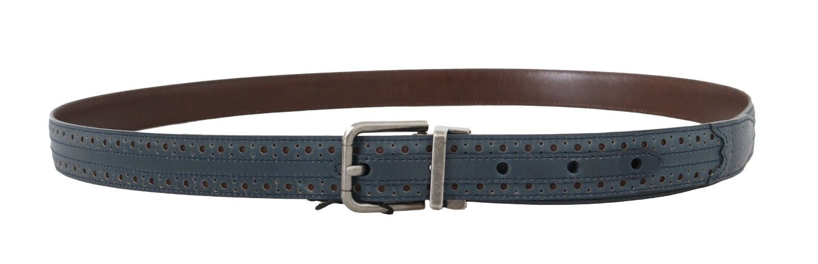 Dolce & Gabbana Elegant Blue Leather Men's Belt - KALAJ