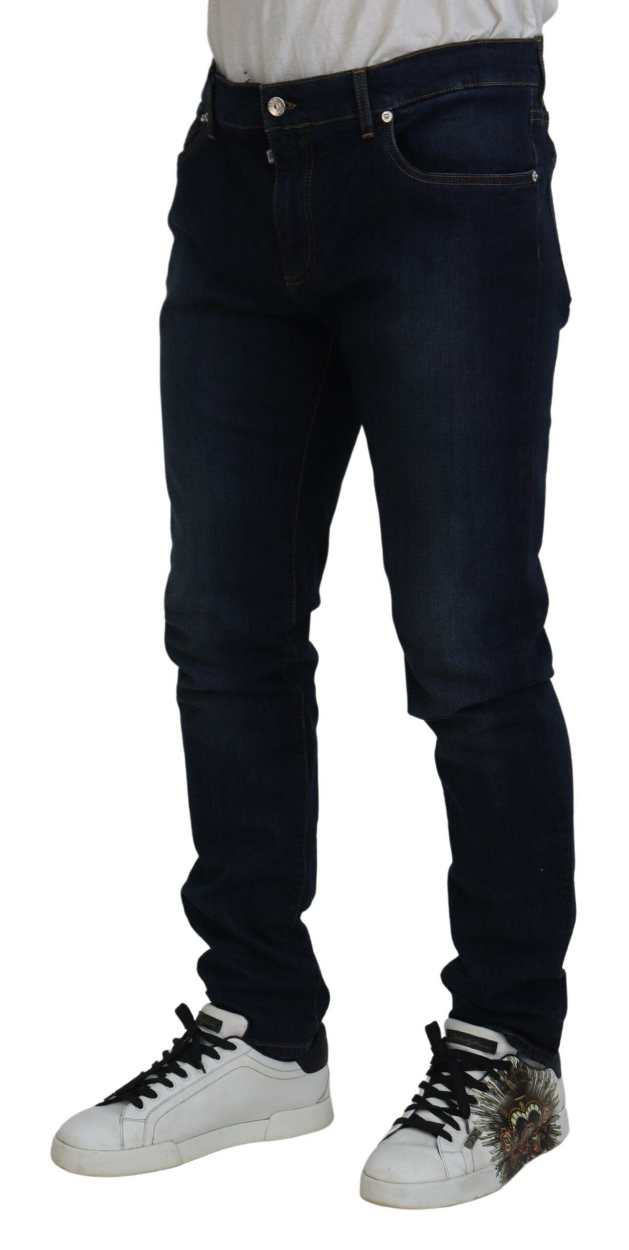 Dolce & Gabbana Sleek Skinny Jeans in Dark Blue