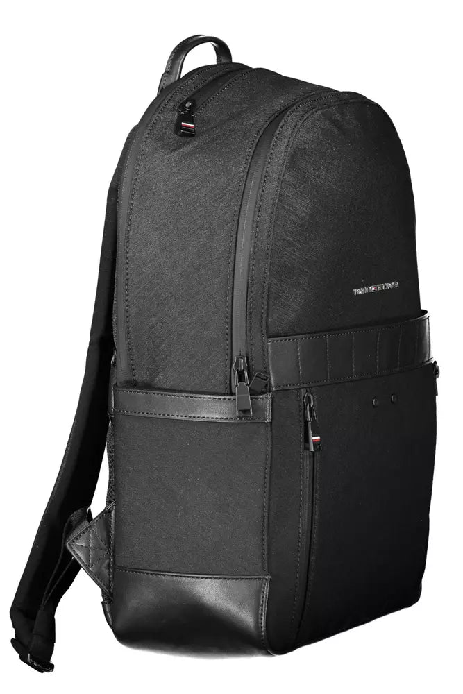 Tommy Hilfiger Black Nylon Men Backpack - KALAJ