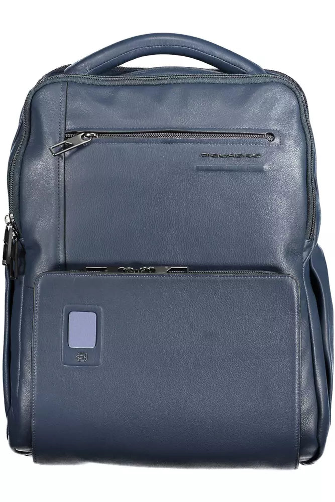 Piquadro Blue Leather Men Backpack