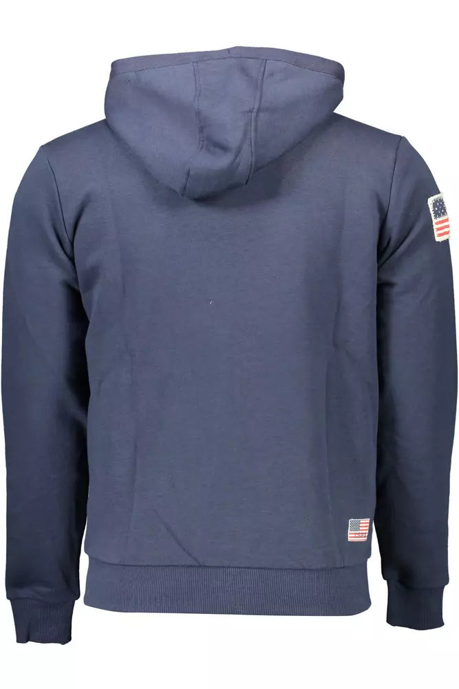 U.S. POLO ASSN. Blue Cotton Mens Hooded Sweater