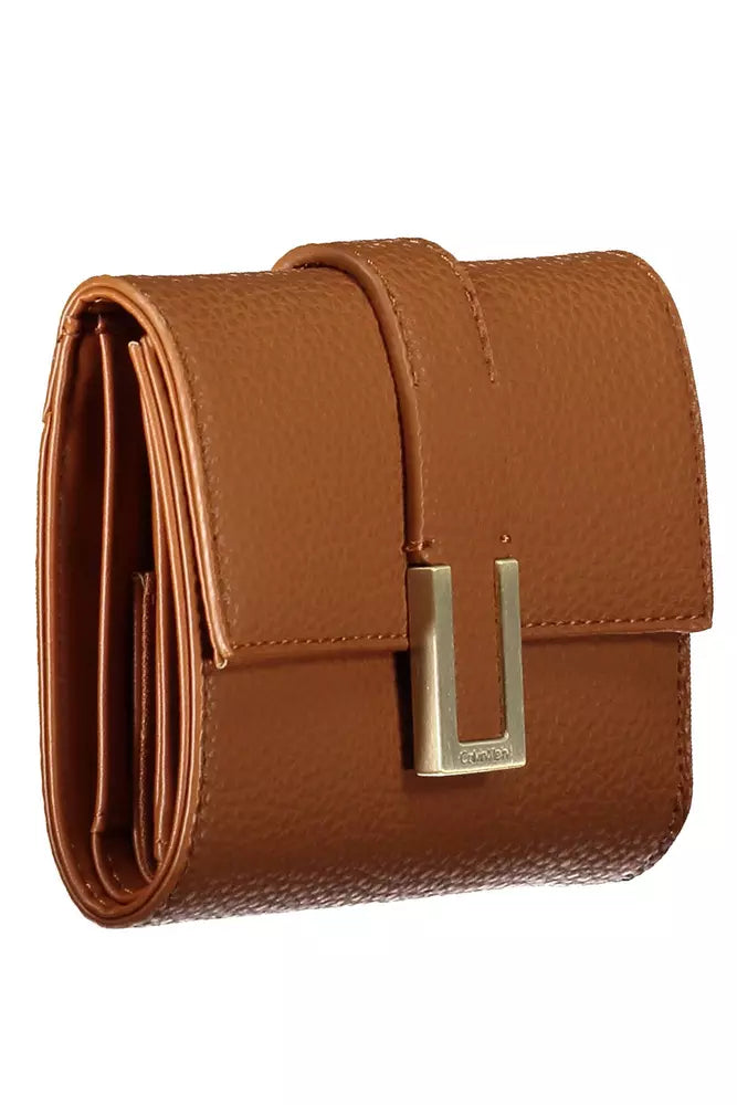 Calvin Klein Brown Polyester Women Wallet - KALAJ