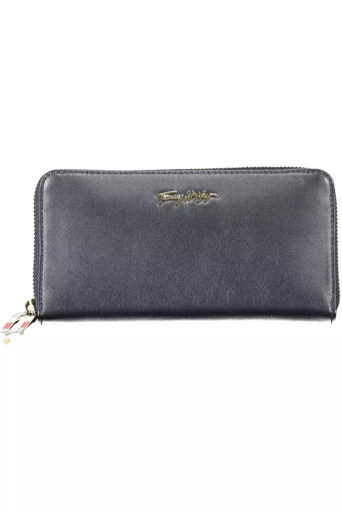 Tommy Hilfiger Blue Leather Women Wallet - KALAJ