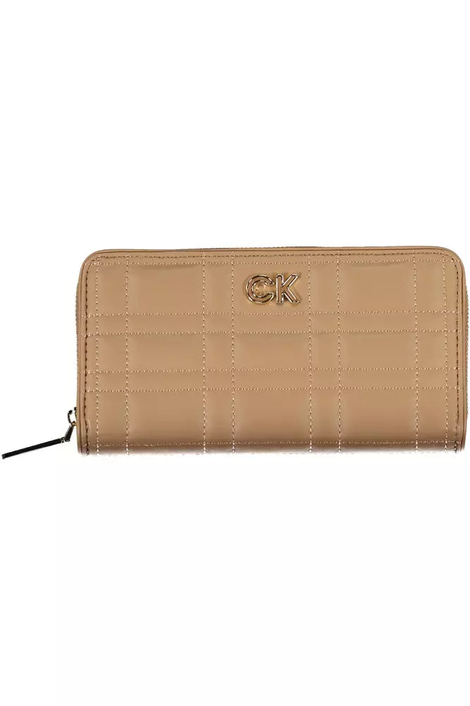 Calvin Klein Beige Polyester Women Wallet - KALAJ