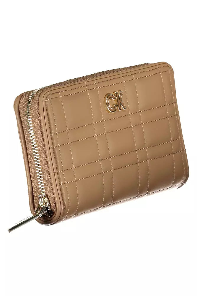 Calvin Klein Beige Polyester Women Wallet - KALAJ