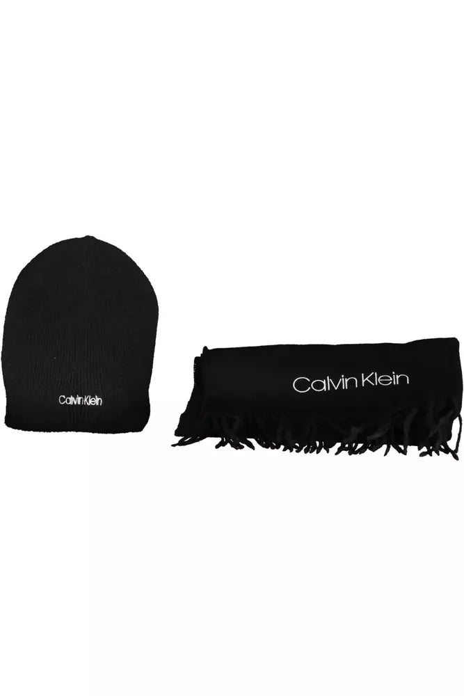 Calvin Klein Black Acrylic Men Scarf - KALAJ